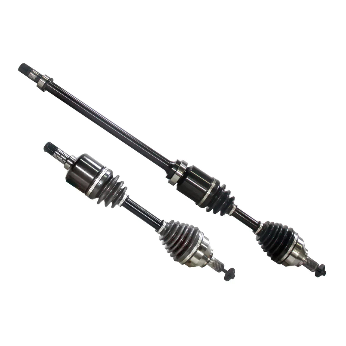 Para przednich półosi napędowych ford focus mk2 2.5 st czarne i srebrne metalowe wały napędowe z gumowymi osłonami