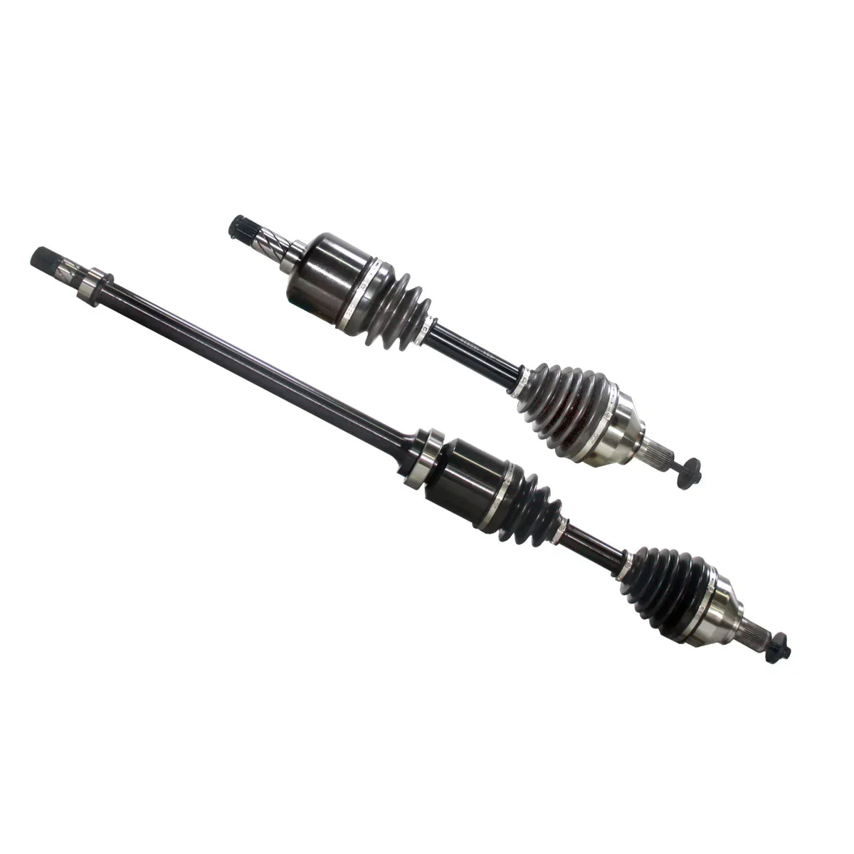 Para przednich półosi napędowych ford focus mk2 2.5 st czarne i srebrne metalowe z gumowymi osłonami