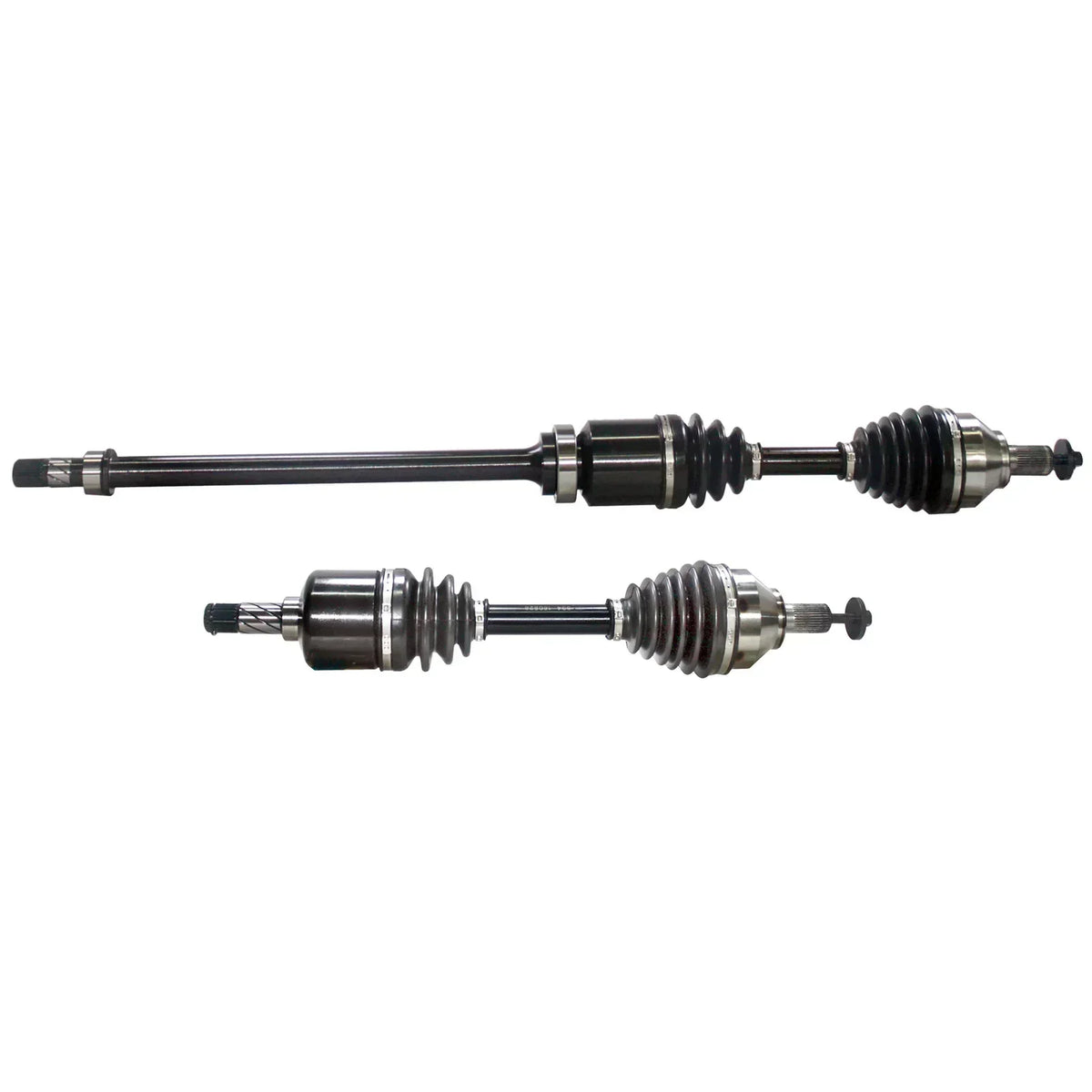 Para przednich półosi napędowych ford focus mk2 2.5 st czarne i srebrne metalowe z gumowymi osłonami