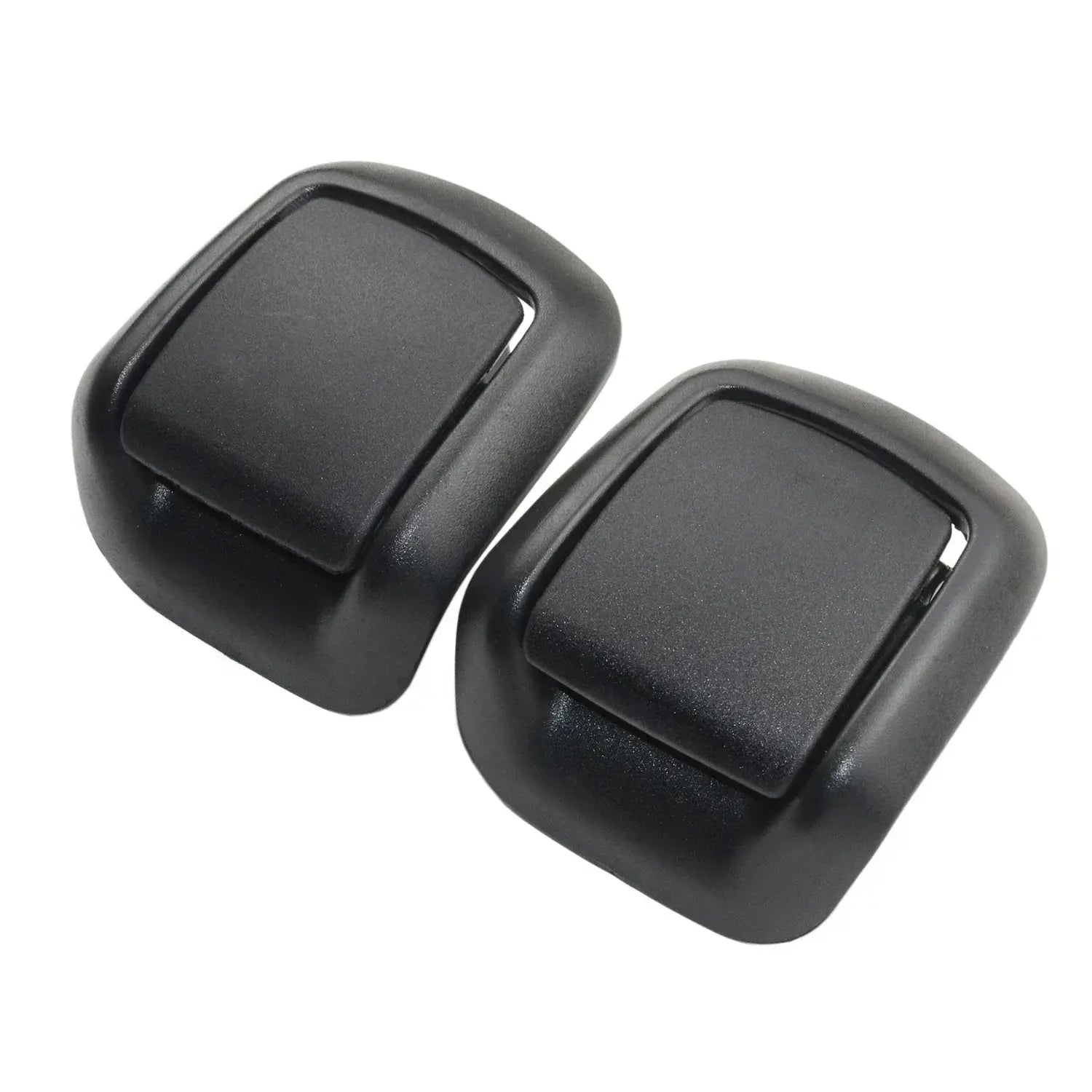 Czarne plastikowe matowe nakładki na uchwyty pochylania przednich foteli ford fiesta mk6 2002-2008