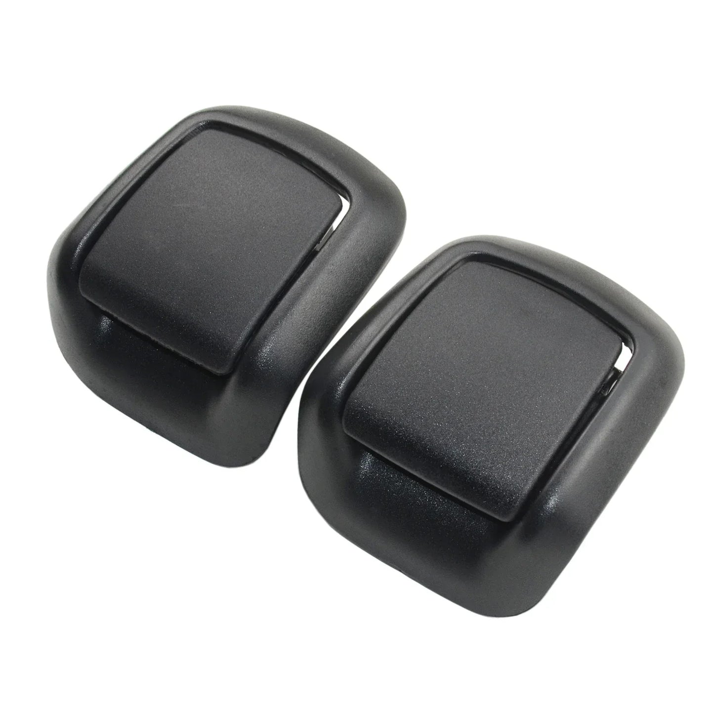 Czarne plastikowe matowe nakładki na uchwyty pochylania przednich foteli ford fiesta mk6 2002-2008