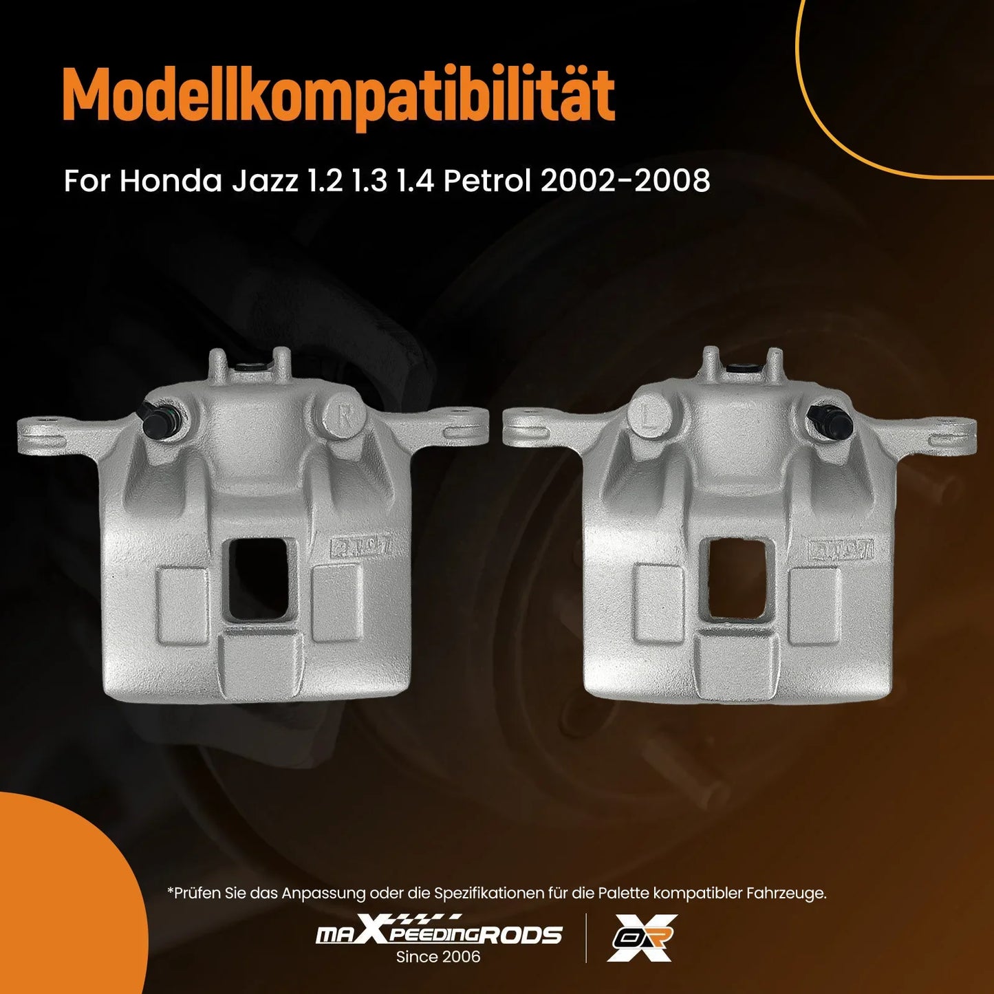 Para przednich zacisków hamulcowych Honda Jazz II 1.2–1.4 2002–2008