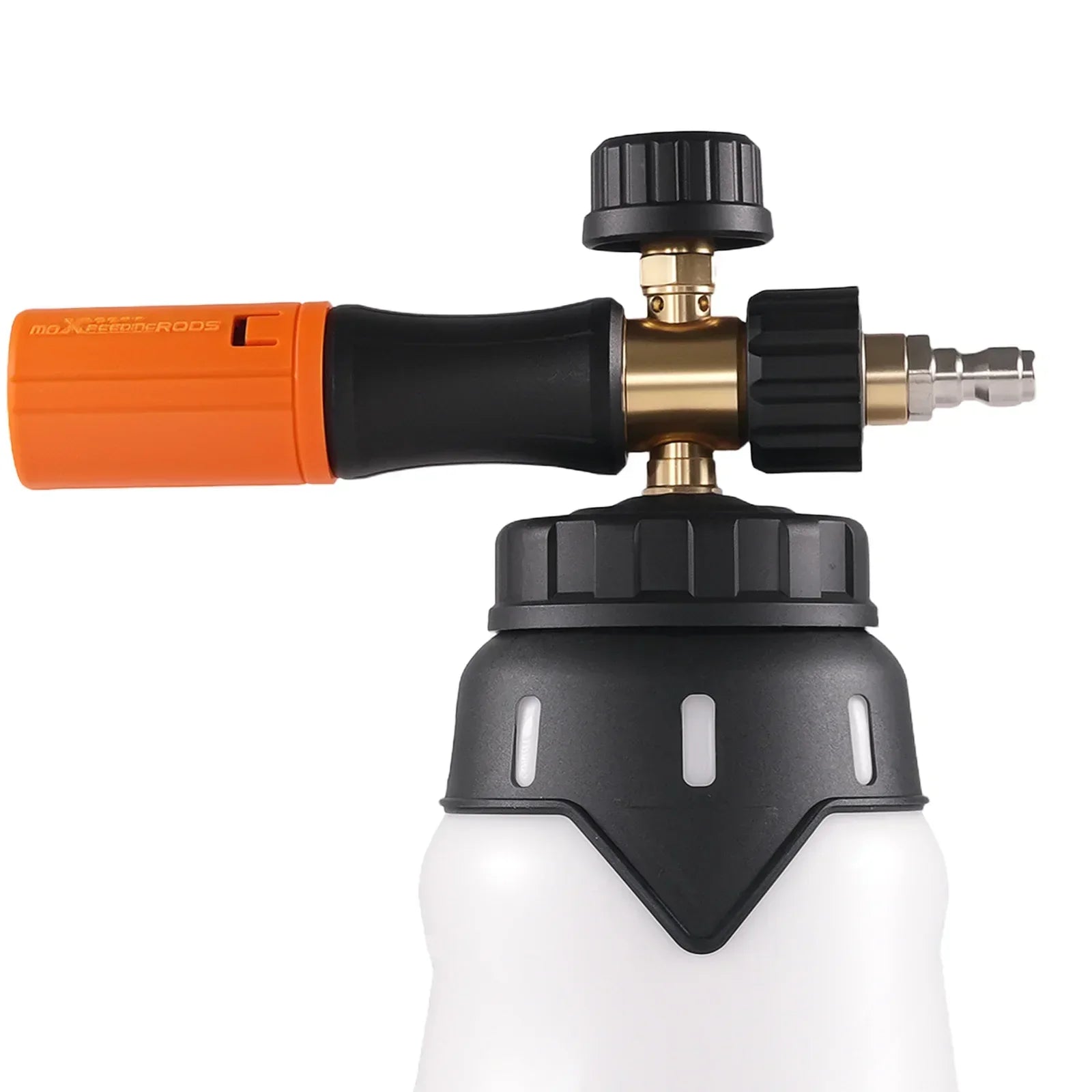 Orange i czarny piana snow clear do myjki ciśnieniowej z mosiężnym szybkozłączem 1,3 l clear piana