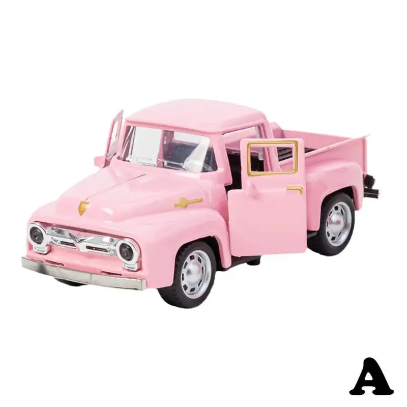 Klasyczny Pickup 1:32 – Metalowy Model Samochodu Z Mechanizmem Cofania - Różowy