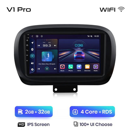 Plus Radio samochodowe do Fiata 500X 2014 - 2020 bezprzewodowy CarPlay Android Auto inteligentne systemy samochodowe - Multigenus