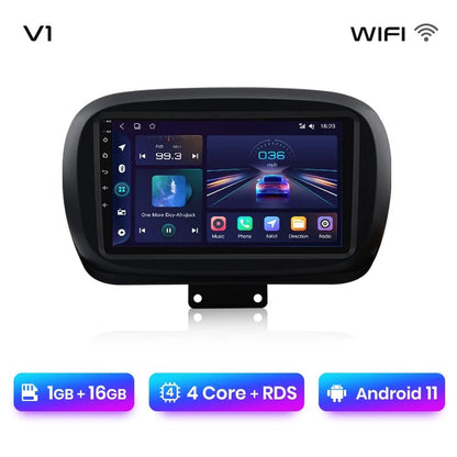 Plus Radio samochodowe do Fiata 500X 2014 - 2020 bezprzewodowy CarPlay Android Auto inteligentne systemy samochodowe - Multigenus