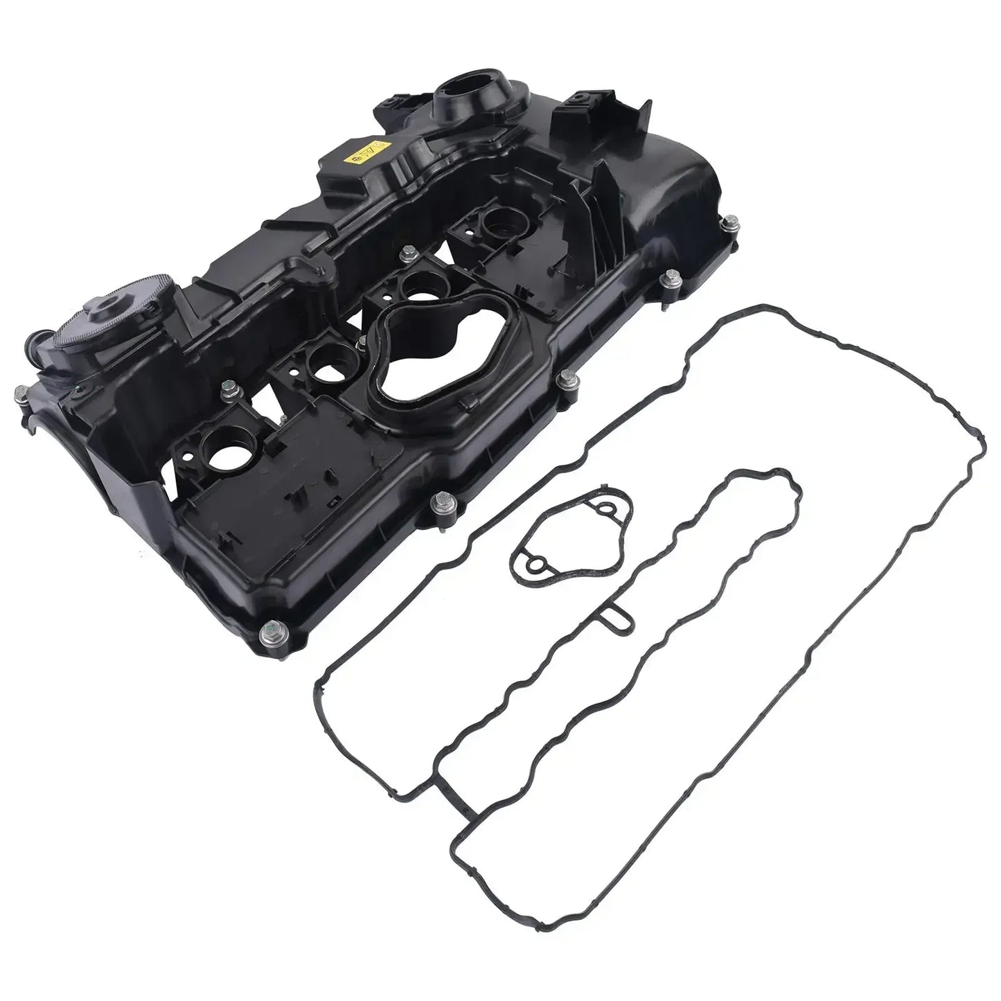 Czarna plastikowa pokrywa zaworów silnika z zestawem uszczelek do bmw serii e60 e61 e81 e82