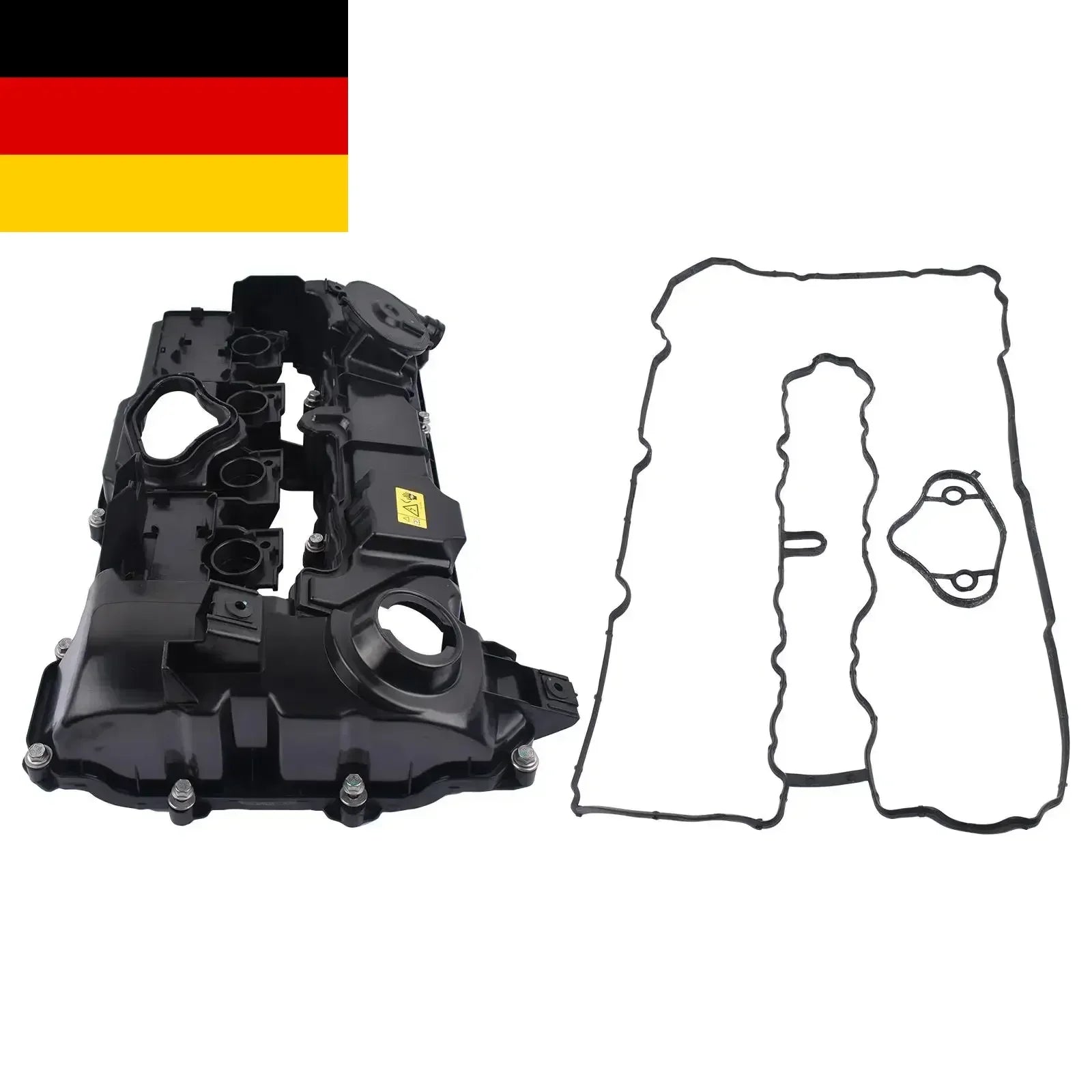 Czarna plastikowa pokrywa zaworów zintegrowana z uszczelką do bmw serii 1 e81 e82 i serii 5 e60 e61