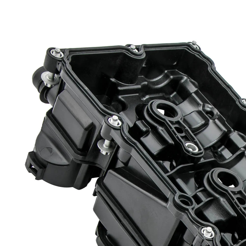 Czarna plastikowa pokrywa zaworów silnika z uszczelką i śrubami do bmw serii 1 2 3 4 5 f20 f21 f87