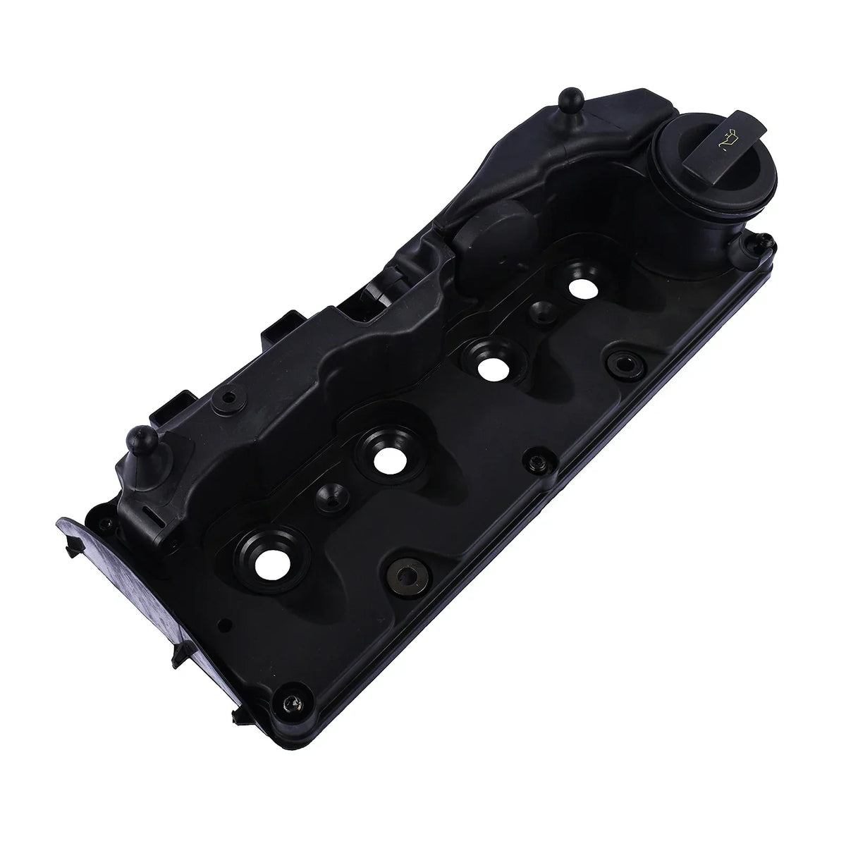 Czarna plastikowa pokrywa zaworów silnika 2.0 tdi seat exeo 3r2 z wbudowaną korkiem oleju volkswagen amarok