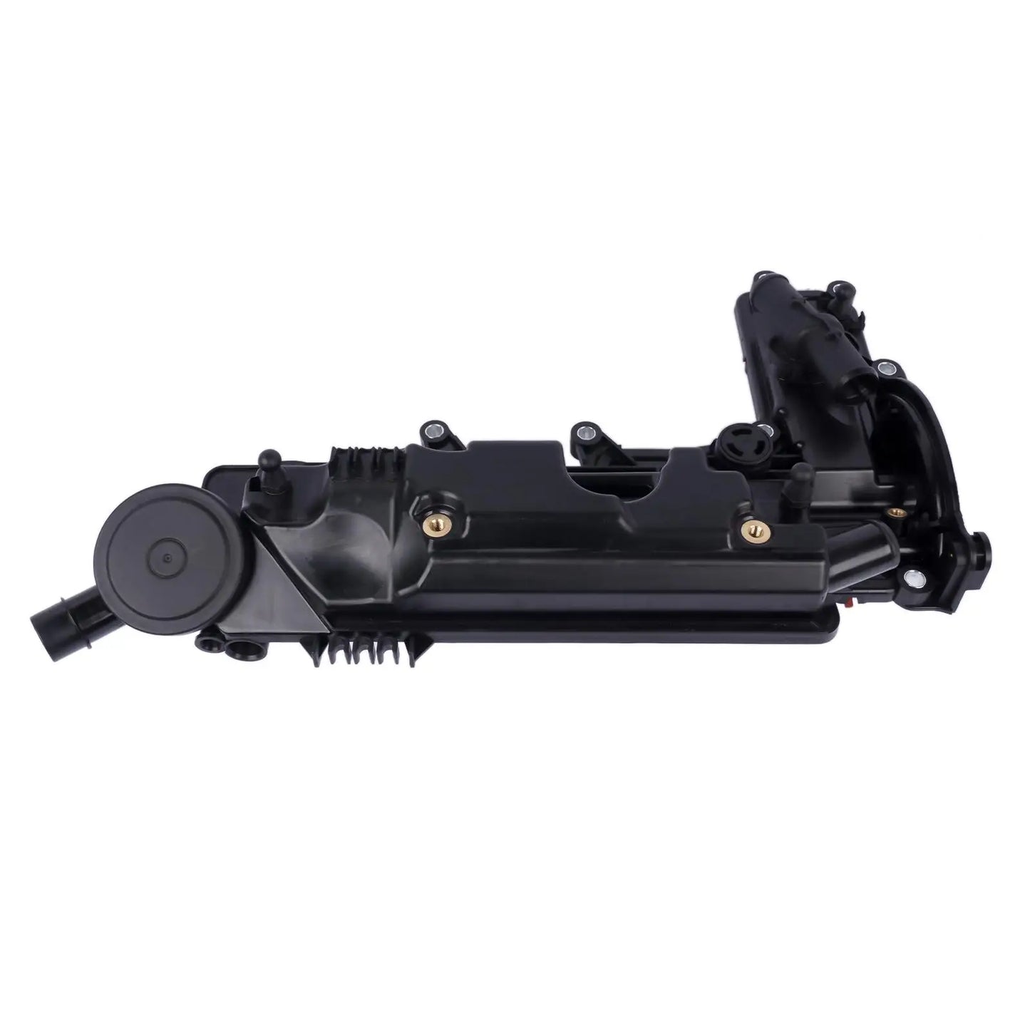 Czarna plastikowa pokrywa zaworów silnika camshaft valve cover z wbudowaną korkiem oleju i metalowymi mocowaniami do range rover evoque l538