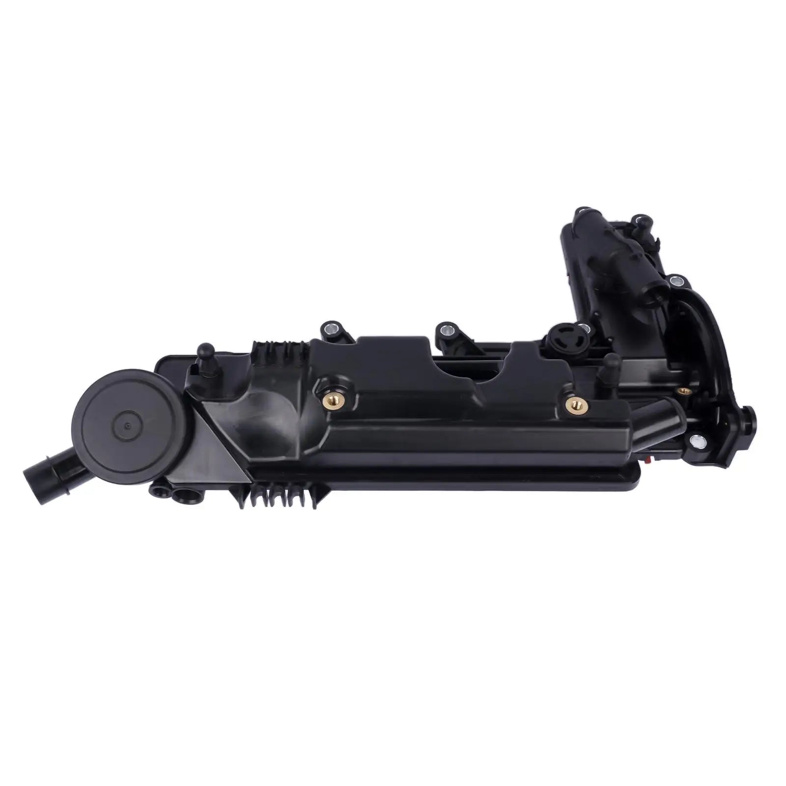 Czarna plastikowa pokrywa zaworów silnika camshaft valve cover z wbudowaną korkiem oleju i metalowymi mocowaniami do range rover evoque l538