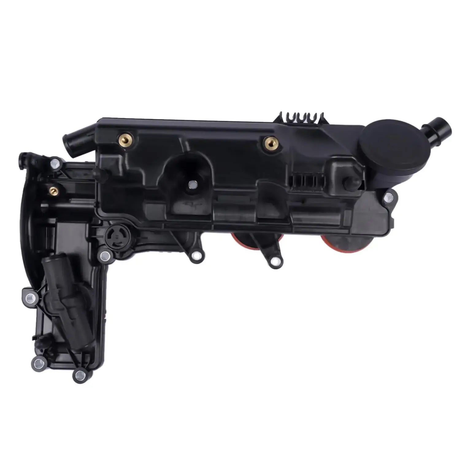 Czarna plastikowa pokrywa zaworów silnika zintegrowana z korkiem oleju do range rover evoque l538 camshaft valve cover