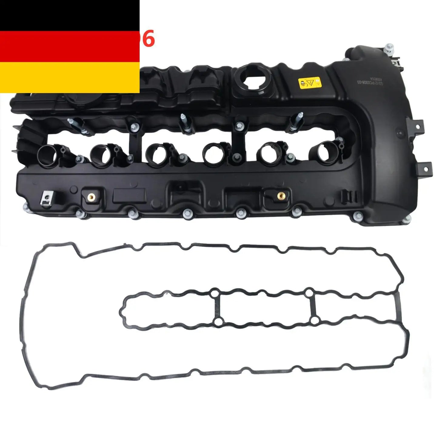Czarna plastikowa pokrywa zaworów silnika n53 z uszczelką do bmw e90 e91 e92 zestaw gwarancyjny