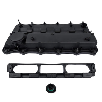 Czarna plastikowa pokrywa zaworu zintegrowana z korkiem oleju i mocowaniami do ford ranger tdci 4x4