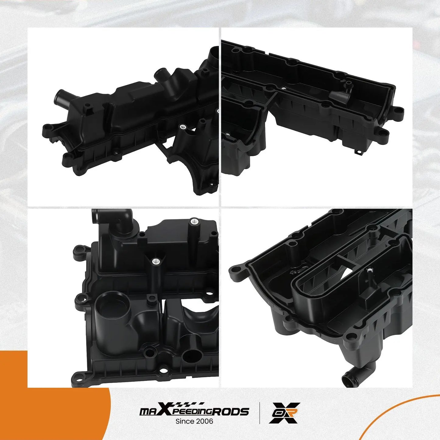 Czarna plastikowa pokrywa zaworu ds7g6k271df z konturami i mocowaniami do ford escape 2017 15l