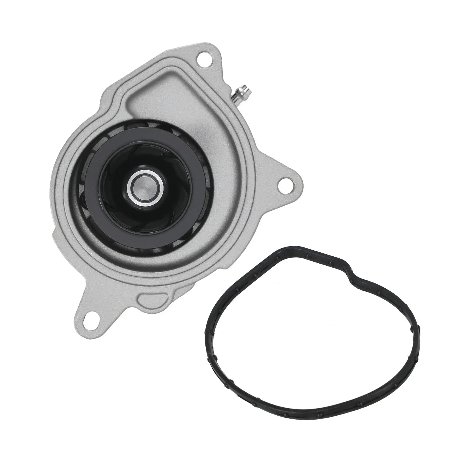 Srebrna pompa chłodzenia silnika 03f121004ex z czarną gumową uszczelką do vw caddy touran 2010 2015