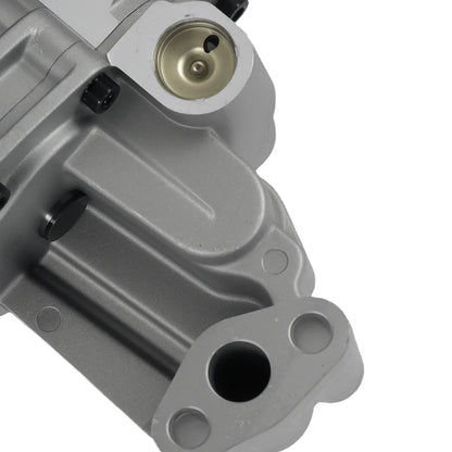 Szara metaliczna pompa oleju silnika do vw multivan v 2.5l 2003 2009 z mosiężnym centralnym elementem i czarnymi śrubami