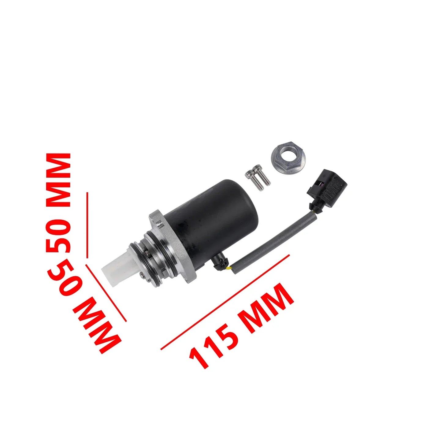 Czarna cylindryczna pompa oleju z metalowymi złączami i czarnym konektorem do s40 s60 s80 v70 volvo