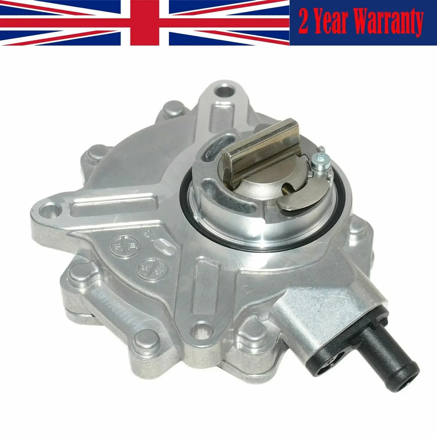 Srebrna metaliczna pompa próżniowa układu hamulcowego z czarnym gumowym wężem do serii bmw e46 e81 part number ap03