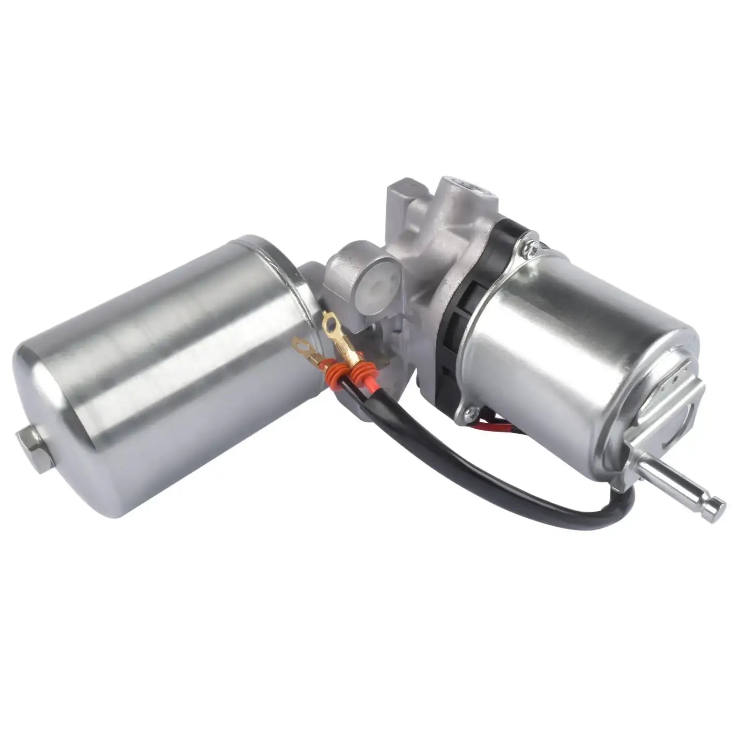 Silver metallic power window motor assembly with black wiring and orange connectors for toyota landcruiser part number ap01