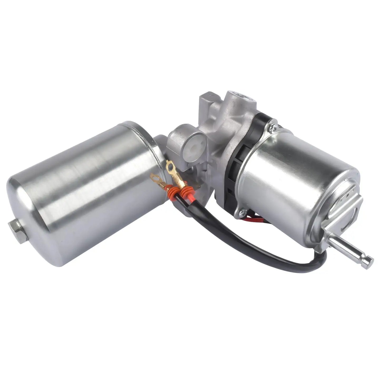 Silver metallic power window motor assembly with black wiring and orange connectors for toyota landcruiser part number ap01