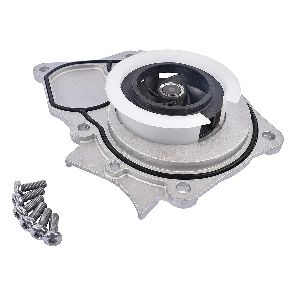 Ap01 srebrna pompa wodna do silnika z aluminium z czarnym wirnikiem i białą obudową dla audi vw cpra cpka 06k121011b