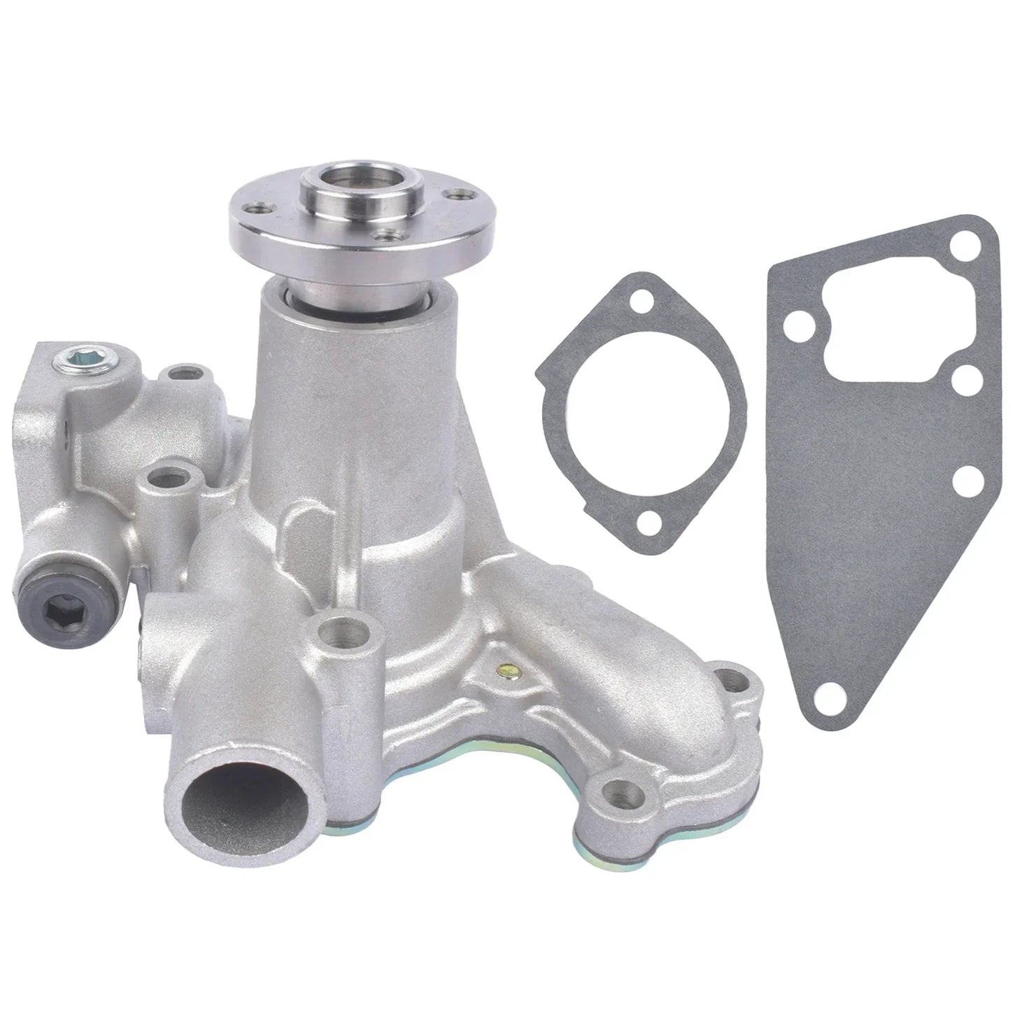 Srebrna aluminiowa pompa wody z dwoma uszczelkami do pompy dla yanmar model 3d82 z numerem części 11981042001