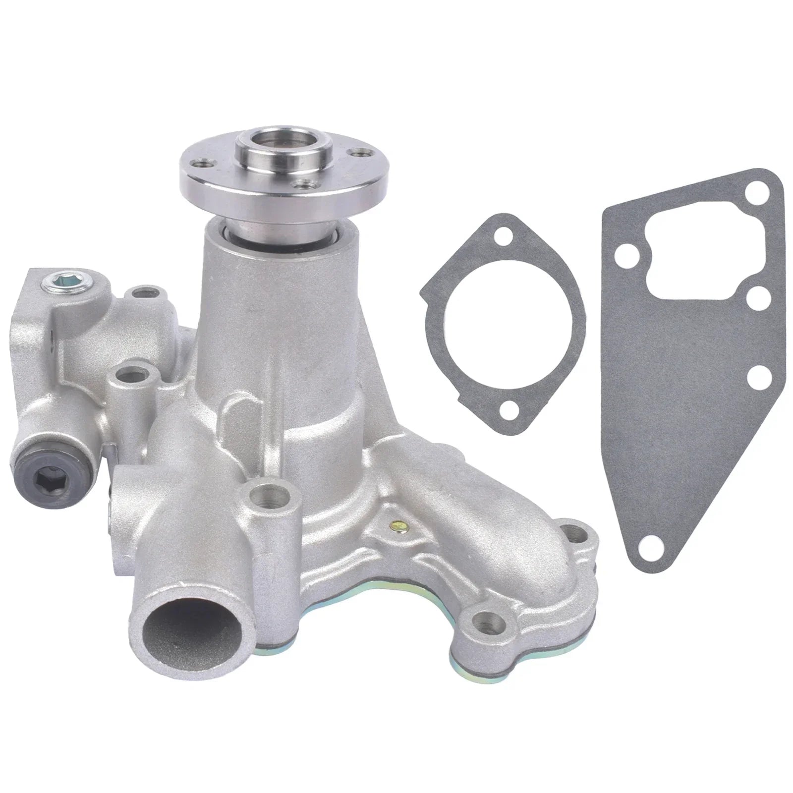 Srebrna aluminiowa pompa wody z dwoma uszczelkami do pompy dla yanmar model 3d82 z numerem części 11981042001