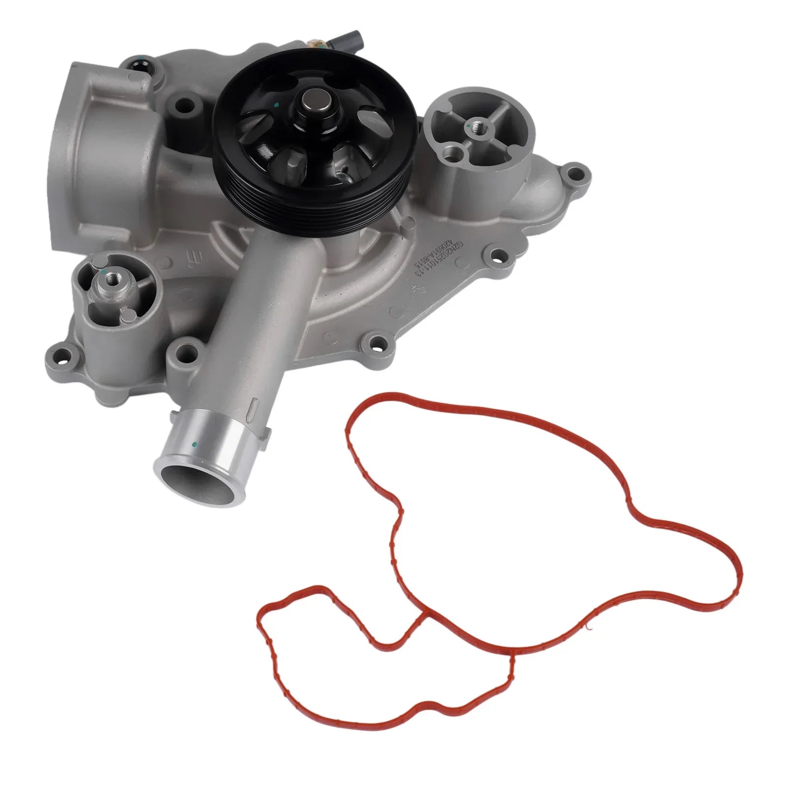 Gray metallic ap01 water pump with black pulley and red gasket for jeep grand cherokee dodge charger 5.7l 6.4l hemi