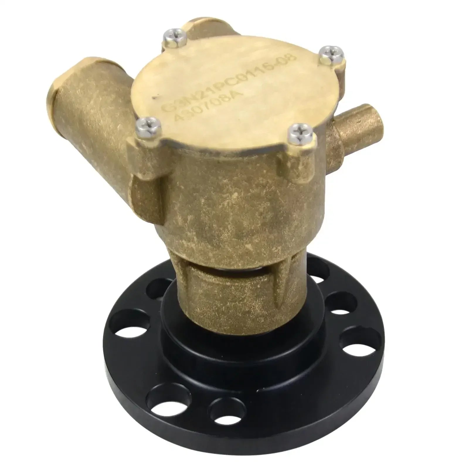 Brassowa pompa wody morskiej do silników volvo penta v6 v8 5.7l z czarną podstawą i wirnikiem 09-812b