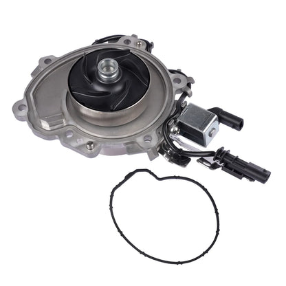 Srebrna metaliczna pompa wody silnika z czarnym wirnikiem i złączami elektrycznymi do range rover evoque velar defender 2.0 2014