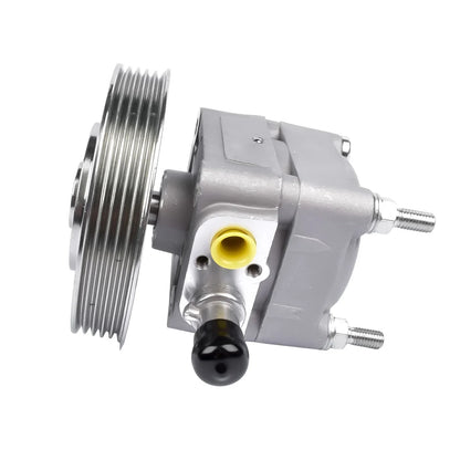 Pompa wspomagania kierownicy 6g913a696na szara metalowa z żółtym wlotem płynu i czarnym pokrętłem do ford mondeo s80 v70 xc60
