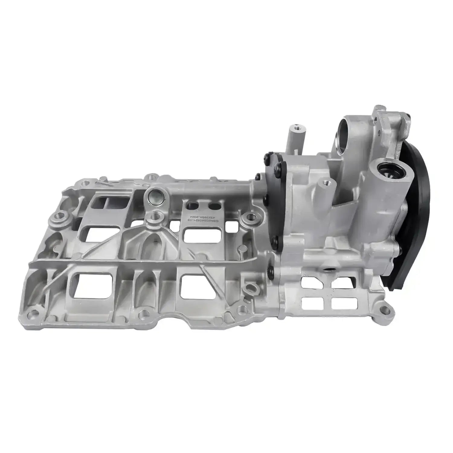 Srebrna metaliczna pompka oleju ap03 724808290 do bmw 3er 1er 3er touring z czarnym gumowym paskiem i obudową z metalu