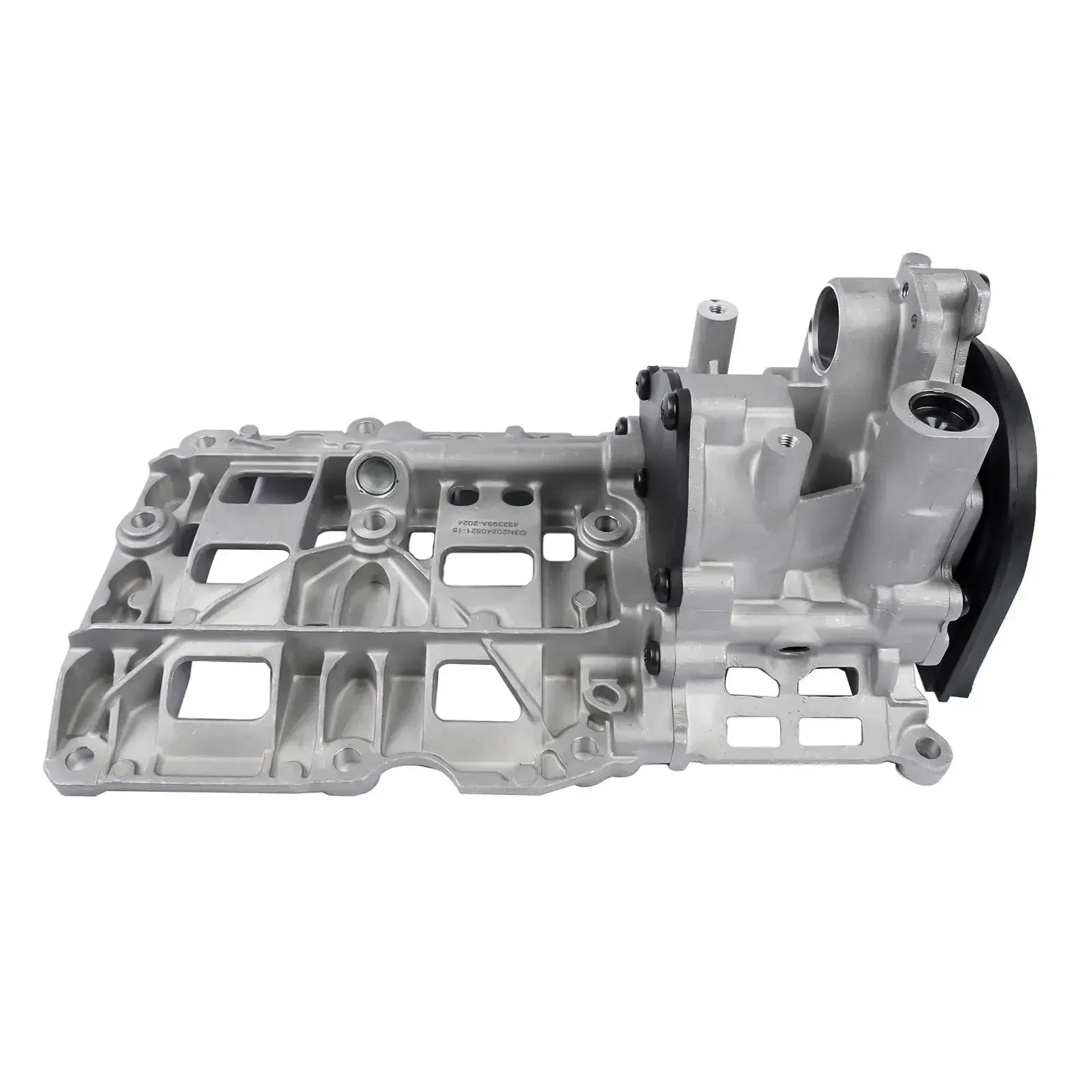 Srebrna metaliczna pompka oleju ap03 724808290 do bmw 3er 1er 3er touring z czarnym gumowym paskiem i obudową z metalu