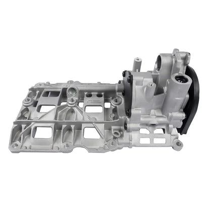 Srebrna metaliczna pompka oleju ap03 724808290 do bmw 3er 1er 3er touring z czarnym gumowym paskiem i obudową z metalu