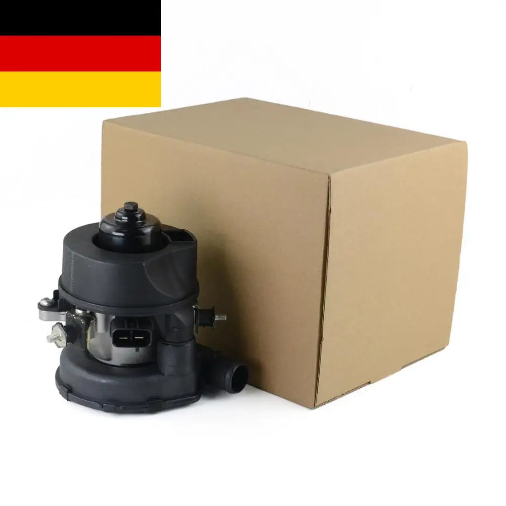 Czarna plastikowa pompka powietrza wtórnego do subaru forester impreza wrx sti z metalowymi elementami i prostokątnym złączem