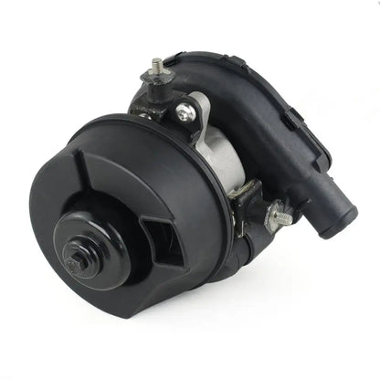 Czarna plastikowo-metalowa pompka powietrza wtórnego do subaru forester impreza wrx sti ej255 z cylindrycznym korpusem