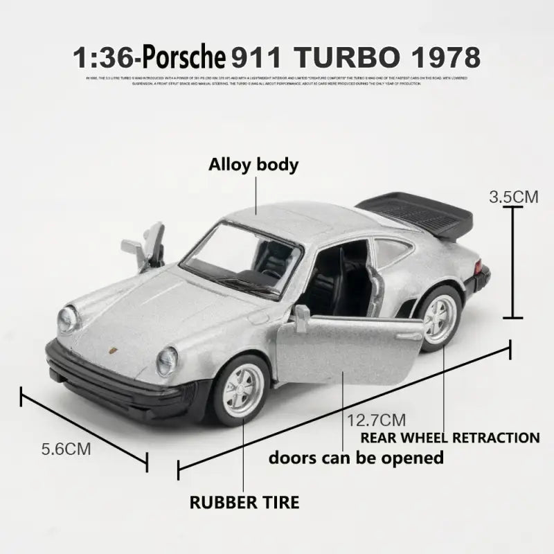 Porsche 911 1978 1:36 – Kolekcjonerski Model Die-Cast z Mechanizmem Cofania