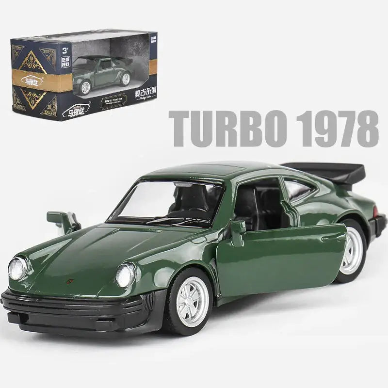 Porsche 911 1978 1:36 – Kolekcjonerski Model Die-Cast z Mechanizmem Cofania - Zielony z pudełkiem