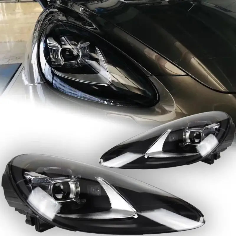 Stylizowane Lampy Przednie do Porsche Cayenne LED z Projektorową Soczewką i DRL (2011-2018) Cayenne GTS - Multigenus