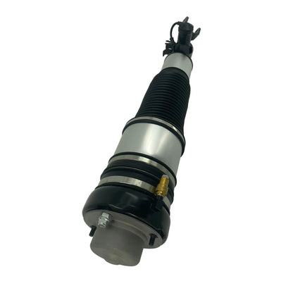 Czarno-srebrny air spring do audi a6 quattro base 6cyl z metalowym korpusem i żeberkowaną gumową osłoną