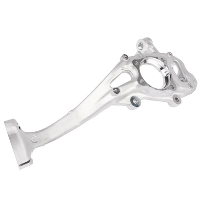 Srebrna zwrotnica przednia prawa z aluminium do audi a6 c8 a6 allroad a7 q5 z otworami montażowymi i centralnym otworem