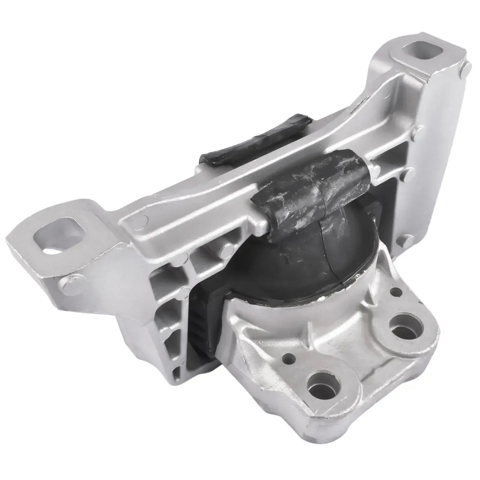 Srebrne metalowe prawe mocowanie silnika 7m516f012yb z czarnymi gumowymi tulejami do ford focus volvo s40 v50
