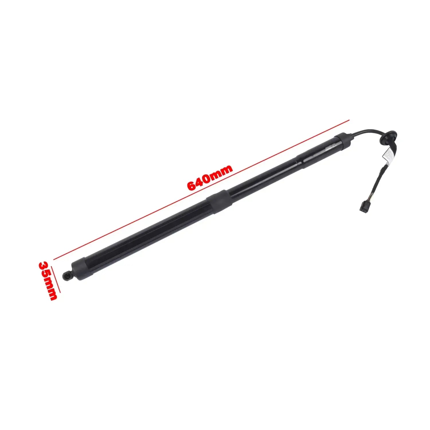 Czarny siłownik gazowy klapy o długości 640mm i średnicy 35mm z okablowaniem do volvo xc40 2019 2022
