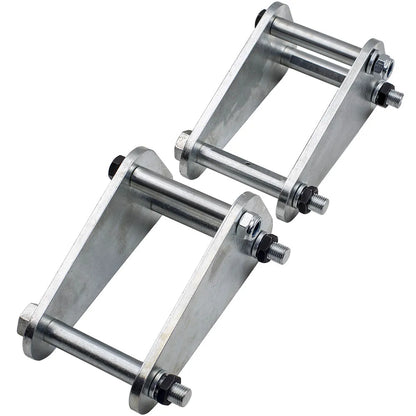 Zestaw przedłużonych haków zawieszenia do toyota landcruiser seria 40 60 73 75 srebrne metalowe z czarnymi nylonowymi wkładkami