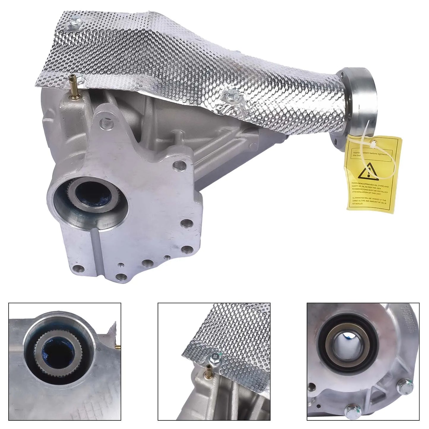 Przedni dyferencjał ptu land rover freelander 2 range rover evoque lr066503 srebrny metaliczny kolektor wydechowy z osłoną cieplną z siatki