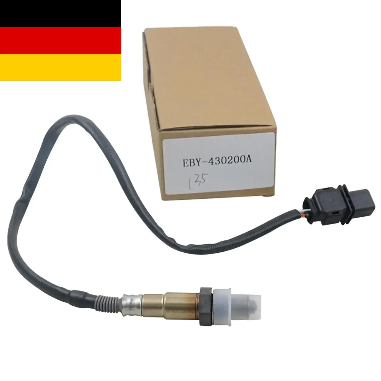 Czujnik o2 ap03 przedni do bmw 318i 320i 325i w czarno-srebrnym wykonaniu z kablem i opakowaniem eby-430200a
