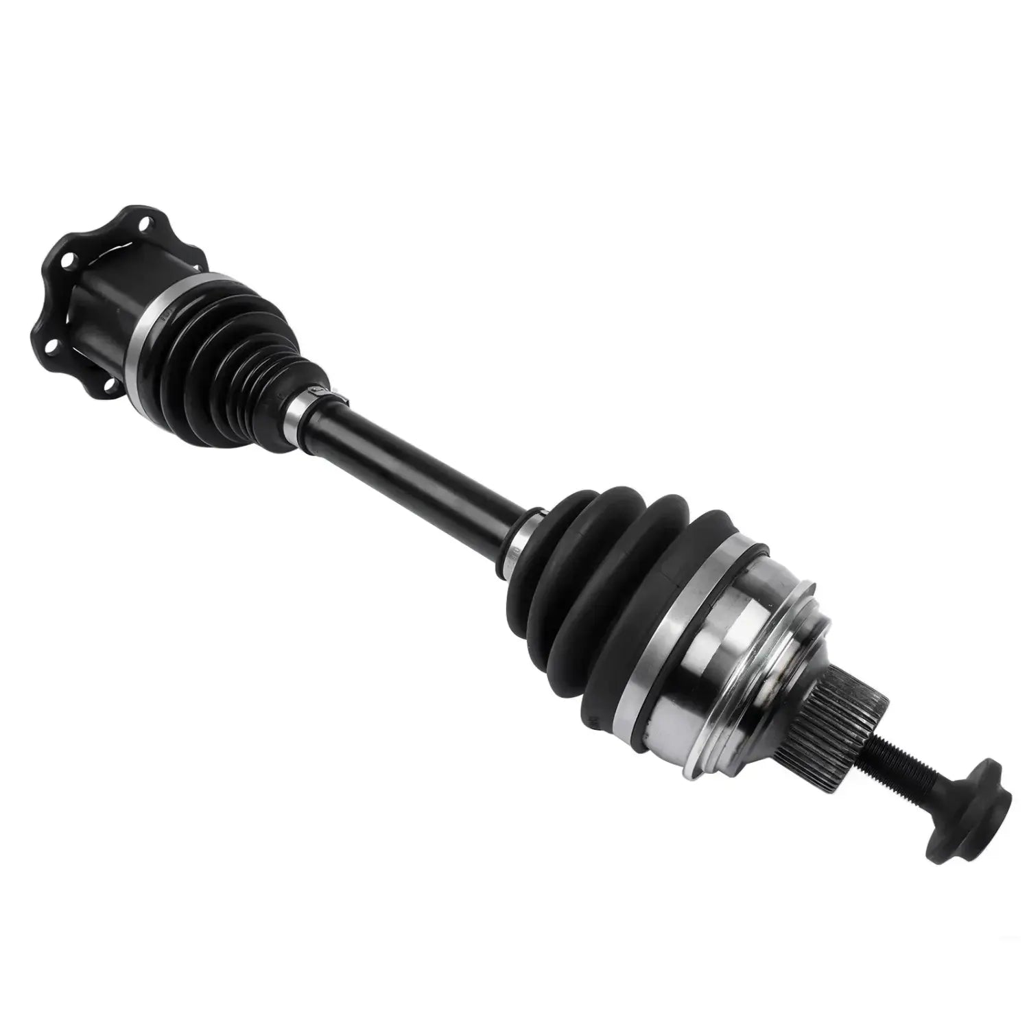 Czarny i srebrny wał napędowy ap01 z gumowymi osłonami do audi a4 avant mild hybrid f5p z metalowymi przegubami