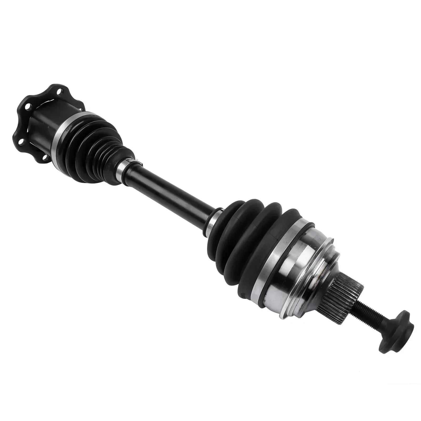 Czarny i srebrny wał napędowy ap01 z gumowymi osłonami do audi a4 avant mild hybrid f5p z metalowymi przegubami